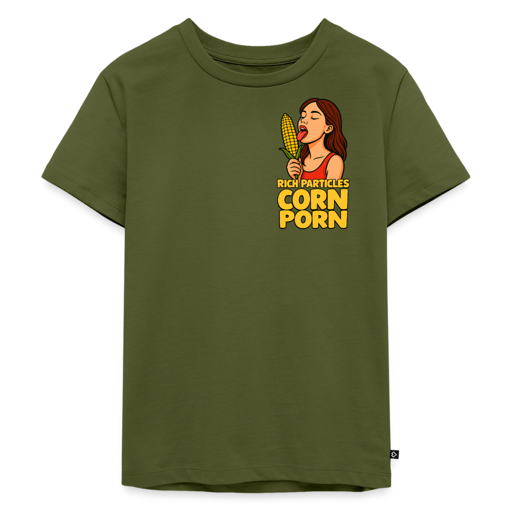 "CORN PORN" Kinder T-Shirt - Khaki