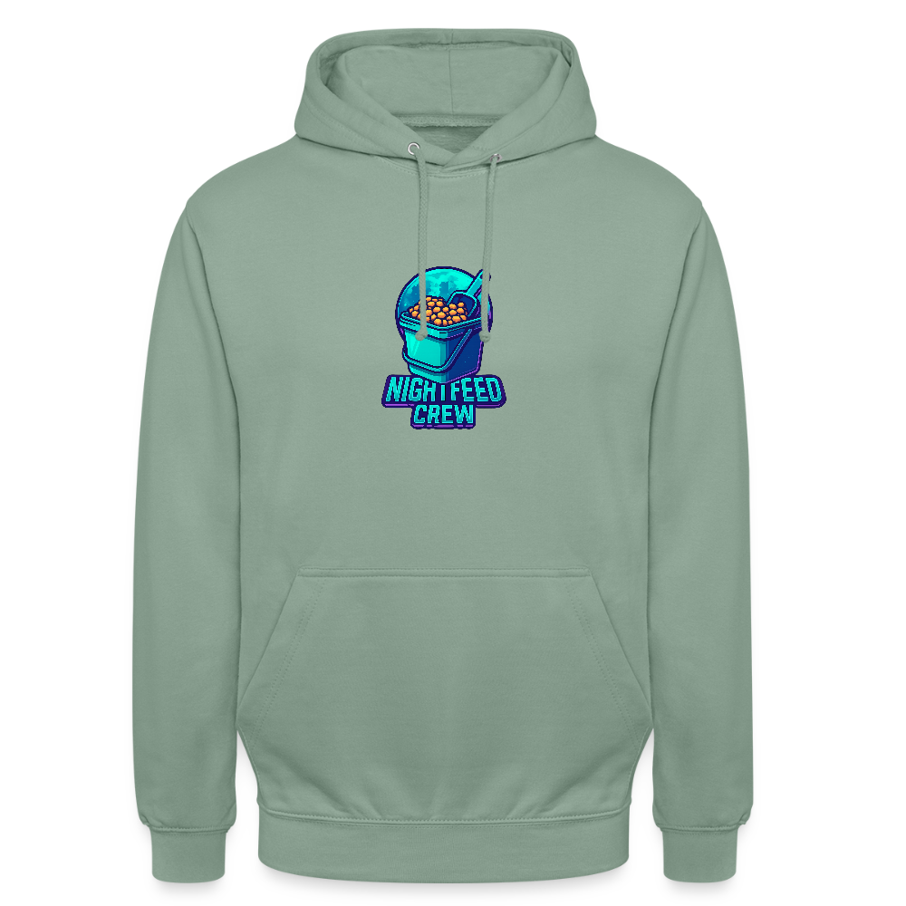 "Nightfeed Crew" Hoodie - Graugrün