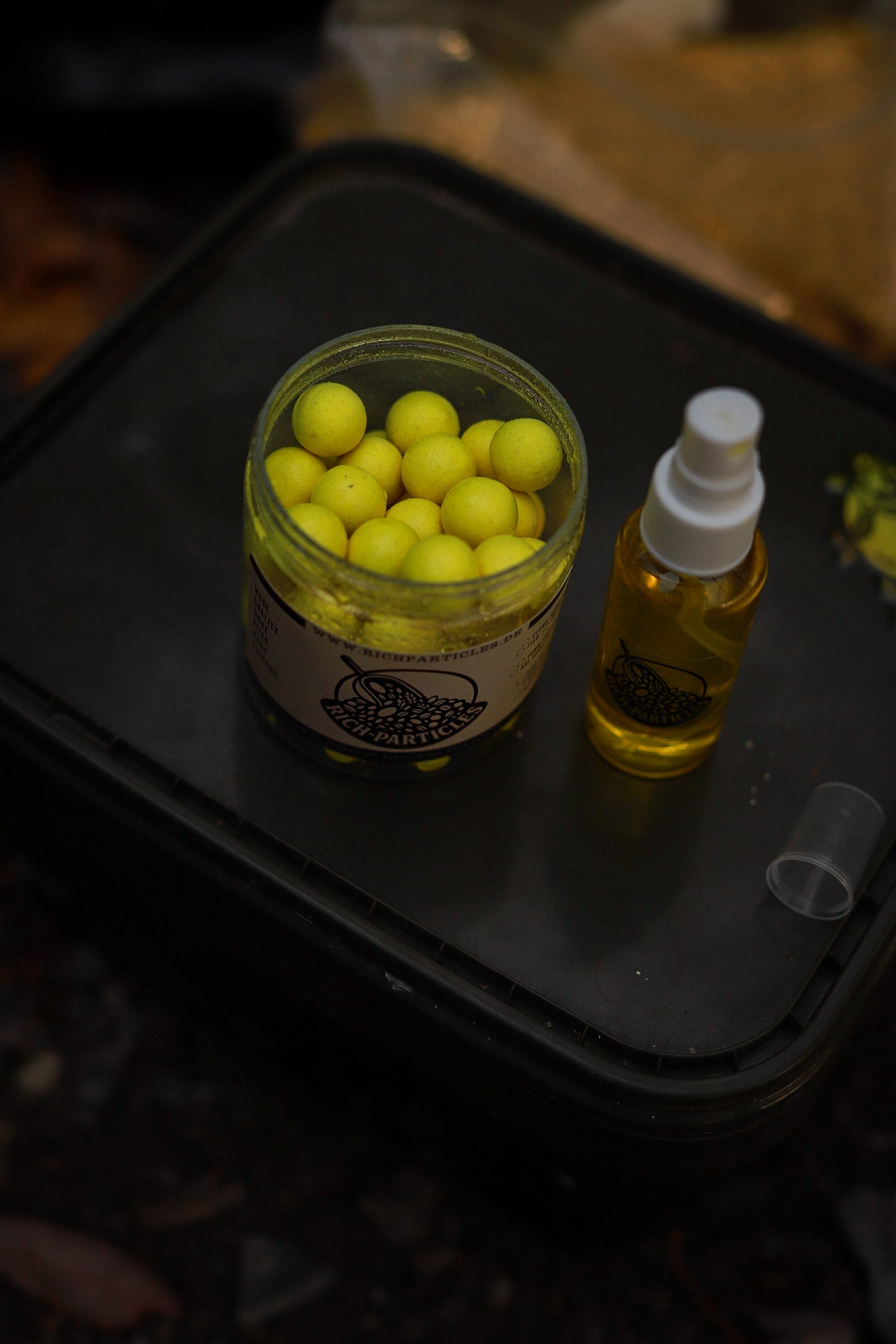 Fluo Pop Ups, Poppis, neongelb, Scopex, Citruz, Baitspray, Spray 